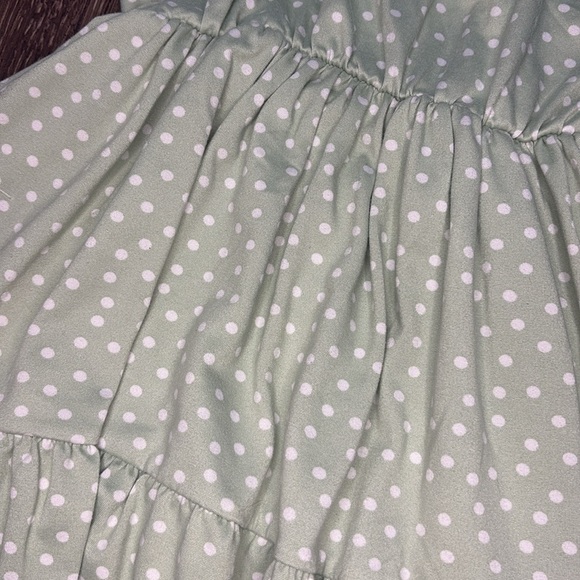 Dream Girl dress light green and with white polkadot size 7/8 - Picture 3 of 4